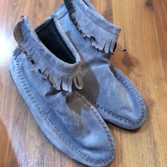 Leather moccasins suede by Comfort Periwinkle/gray size 9.5 - Picture 9 of 9